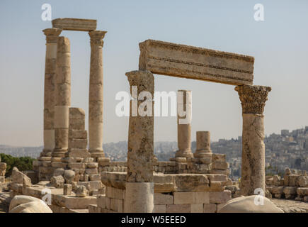 La Citadelle d'Amman un site historique au cœur du centre-ville de Amman, en Jordanie. Banque D'Images