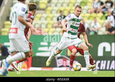 Gdansk, Pologne. 28 juillet, 2019. Maciej Gajos de Pagan Gdansk vu en action au cours de la PKO Ekstraklasa match de championnat entre Pagan Wisla Cracovie et Gdansk. (Score final ; Pagan Gdansk 0:0 Wisla Cracovie). Credit : SOPA/Alamy Images Limited Live News Banque D'Images