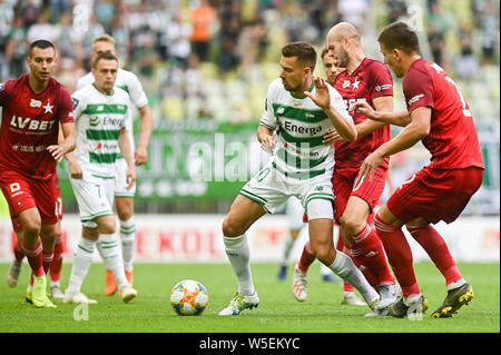 Gdansk, Pologne. 28 juillet, 2019. Artur Sobiech de Pagan Gdansk vu en action au cours de la PKO Ekstraklasa match de championnat entre Pagan Wisla Cracovie et Gdansk. (Score final ; Pagan Gdansk 0:0 Wisla Cracovie). Credit : SOPA/Alamy Images Limited Live News Banque D'Images