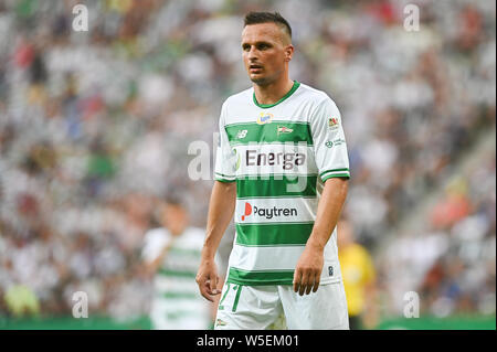 Gdansk, Pologne. 28 juillet, 2019. De Slawomir Peszko Pagan Gdansk vu en action au cours de la PKO Ekstraklasa match de championnat entre Pagan Wisla Cracovie et Gdansk.(score final ; Pagan Gdansk 0:0 Wisla Cracovie). Credit : SOPA/Alamy Images Limited Live News Banque D'Images