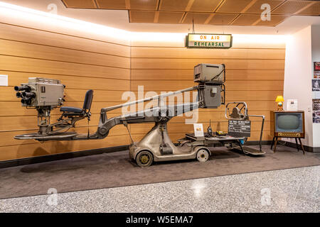 Melbourne, Australie - l'ancien équipement de l'appareil photo à l'ABC Studios Banque D'Images