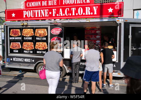 Montréal, Québec, Canada. Jul 2019. Événements, spectacles, artistes, et l'amusement et de l'alimentation, au Festival Juste pour rire. Rédaction d'illustration. Banque D'Images