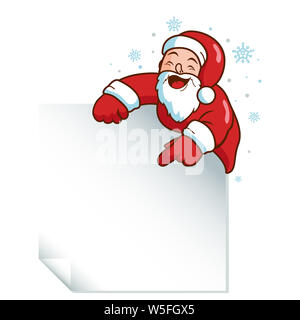 Illustration de Santa Claus holding a blank sign. Banque D'Images