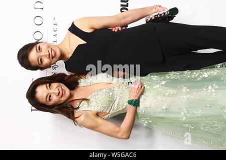 L'actrice malaisienne Michelle Yeoh assiste à l'amfar gala à Hong Kong, Chine, 25 mars 2019. Banque D'Images