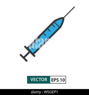 L'icône d'injection. Style de couleur. Isolé sur fond blanc. Illustration vecteur EPS 10 Illustration de Vecteur