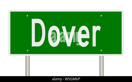 Rendu d'une autoroute verte signe pour Dover Banque D'Images