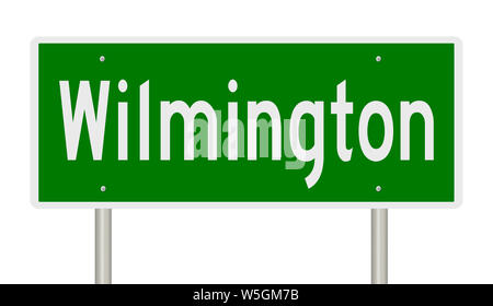 Rendu d'une autoroute verte signe pour Wilmington Banque D'Images