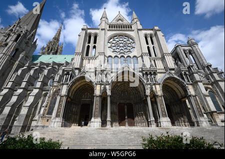 La Cathédrale Notre Dame, Chartres, France Banque D'Images
