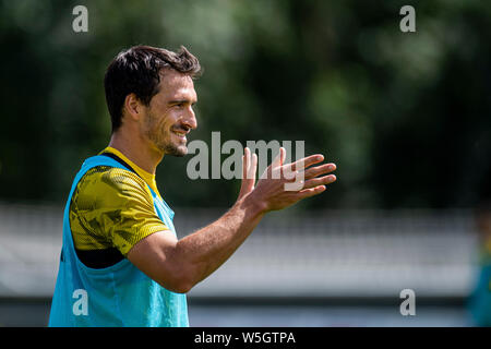 Bad Ragaz, Suisse. 29 juillet, 2019. Le soccer, le camp de formation : Borussia Dortmund Dortmund Mats Hummels, donne des instructions. Crédit : David Inderlied/dpa/Alamy Live News Banque D'Images