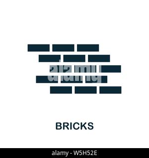 Icône vecteur briques illustration. Creative signe de construction tools collection d'icônes. Pourvus d''une télévision et d'ordinateur pour l'icône de briques mobile. Symbole, logo Illustration de Vecteur