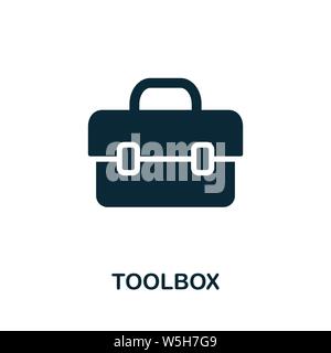 Symbole d'icône de vecteur Toolbox. Panneau créatif de la collection d'icônes d'outils de construction. Icône boîte à outils à plat remplie pour ordinateur et mobile Illustration de Vecteur