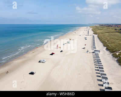 Drone aérien Vue de Lokken Beach, Danemark Banque D'Images