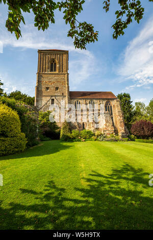 Le 12e siècle Prieuré de Malvern peu, Worcestershire, Angleterre. Banque D'Images