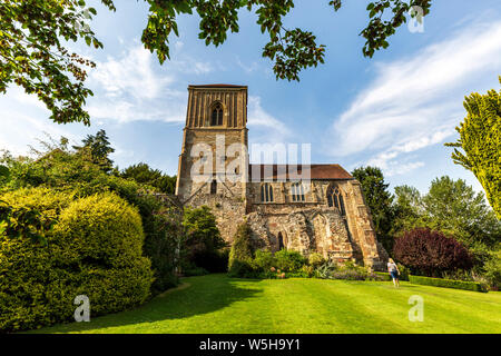 Le 12e siècle Prieuré de Malvern peu, Worcestershire, Angleterre. Banque D'Images