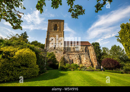 Le 12e siècle Prieuré de Malvern peu, Worcestershire, Angleterre. Banque D'Images