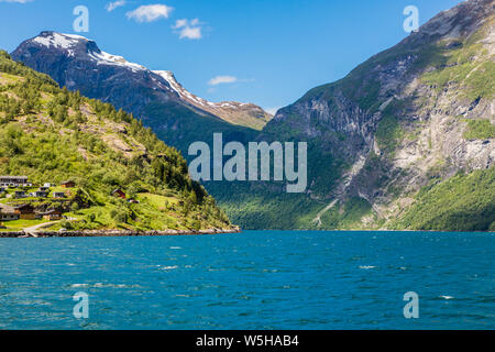 La Norvège paysages scandinaves Geirangerfjord Geiranger. Banque D'Images