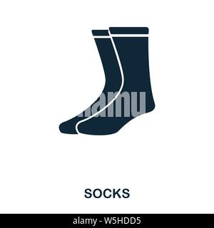 Icône chaussettes. Motif icône de style plat. IU. Illustration de l'icône chaussettes. Pictogramme isolé sur blanc. Prêt à l'emploi pour la conception Web, les applications, les logiciels et l'impression. Illustration de Vecteur
