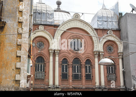 Vue extérieure de la synagogue Ashkenazi a été fondée par des Juifs d'origine autrichienne en 1900 et situé à Beyoglu, Istanbul,Turquie.25 juillet 2019 Banque D'Images