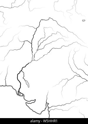 Carte du monde de l'Indus River Valley : l'Inde, le Pakistan, l'Hindoustan, Pashtunistan, Punjab (cinq rivières sacrées), au Cachemire, Cachemire, l'Asie du Sud. Geochart. Banque D'Images