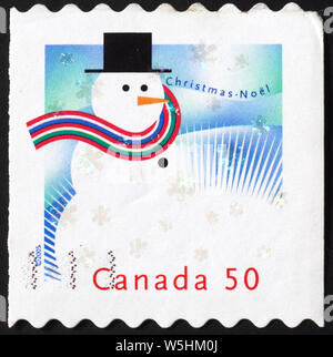 Le Snowman sur timbre-poste canadien Banque D'Images