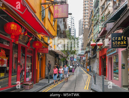 Rue Elgin, dans le quartier de SoHo, Central, Hong Kong Island, Hong Kong, Chine Banque D'Images