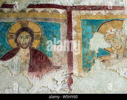 Italie Abruzzes Majella Ermitage de San Bartolomeo in Legio - des fresques Banque D'Images