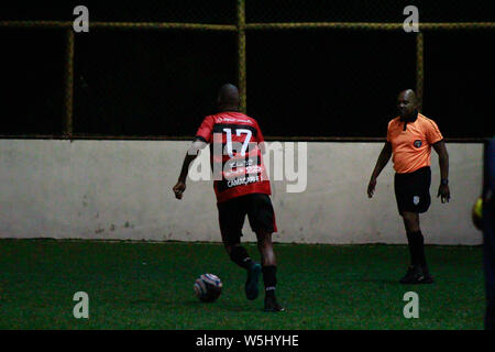 Salvador, Brésil. 26 juillet, 2019. Correspondance entre Vitória Camaçari F7 12x2 Santa Cruz, match valide pour la ronde de 16 de la Bahia WAS7 championnat. Credit : Márcio Roberto/FotoArena/Alamy Live News Banque D'Images