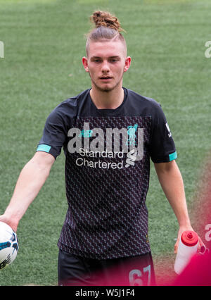 Edinburgh, Royaume-Uni. 28 juillet, 2019. BT Stade de Murrayfield, Edinburgh, Scotland, UK Dimanche 28 Juillet 2019 Image montre Liverpool Football Club new signature 16 ans winger Harvey Elliott qui a signé de Fulham. Il a joué à la fin du match contre Napoli. Credit : phil wilkinson/Alamy Live News Banque D'Images