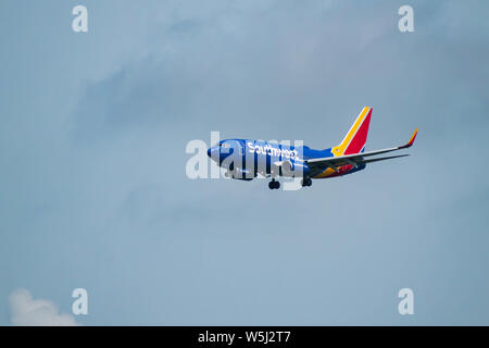 Orlando, Floride. Juillet 09, 2019 . Southwest Airlines l'arrivée à l'Aéroport International d'Orlando Banque D'Images