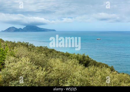 Vue sur la mer de l'île de Capri, Sorrente, Italie Banque D'Images