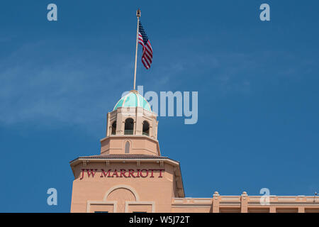 Orlando, Floride. Le 16 juillet 2019. Vue du haut de la tour de l'hôtel JW Marriott à John Yaung Parkway. Banque D'Images