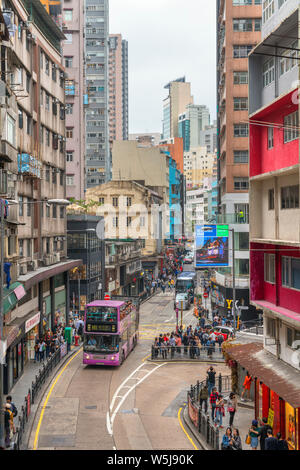 Hollywood Road du Central Mid-Levels Escalator-, Central district, l'île de Hong Kong, Hong Kong, Chine Banque D'Images