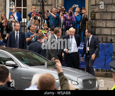 Edinburgh, Ecosse, Royaume-Uni. 29 juillet, 2019. Premier ministre Boris Johnson rencontre le Premier Ministre de l'Écosse Nicola Sturgeon de Bute House à Édimbourg sur sa visite en Ecosse. Credit : Iain Masterton/Alamy Live News Banque D'Images