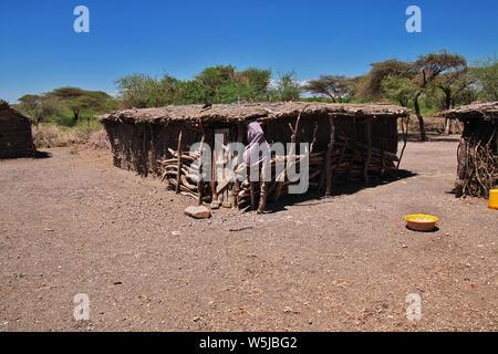 Maison dans village de Bushmen, Afrique du Sud Banque D'Images