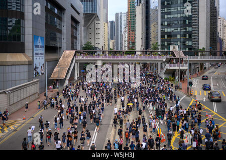 Hong Kong- 28 juillet 2019 : Hong Kong de manifestation publique de la loi anti-l'extradition de l'île de Hong Kong. Banque D'Images