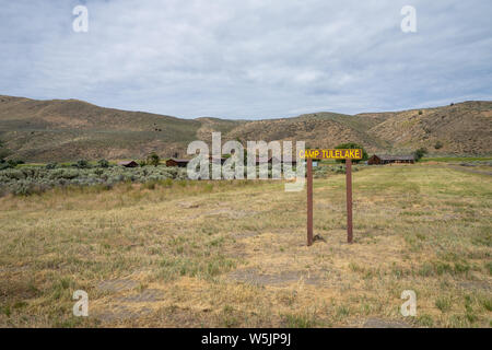 Vue sur le camp d'Internement Tulelake Tulelake (Camp), un centre de réinstallation de guerre pendant la Seconde Guerre mondiale pour pour l'incarcération des Américains d'origine japonaise Banque D'Images