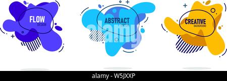 Abstract vector set bannière moderne. Géométrique plate forme liquide avec différentes couleurs. Modèle vecteur moderne, modèle pour la conception d'un logo, flyer ou Illustration de Vecteur