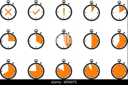Ensemble de vecteurs d'icônes de chronomètre Illustration de Vecteur