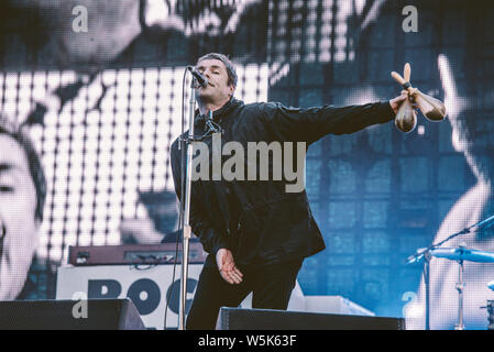 Liam Gallagher à Finsbury Park, Londres, le vendredi 29 juin 2018 Banque D'Images