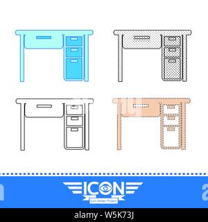L'icône de bureau Table Illustration de Vecteur