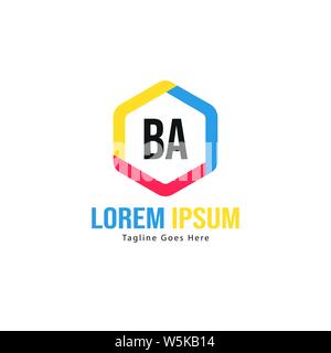 Lettre BA Logo Design. Icône moderne créative Lettres BA Illustration design Illustration de Vecteur