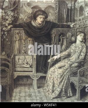 Dante Gabriel Rossetti - Hamlet et Ophélie. Banque D'Images