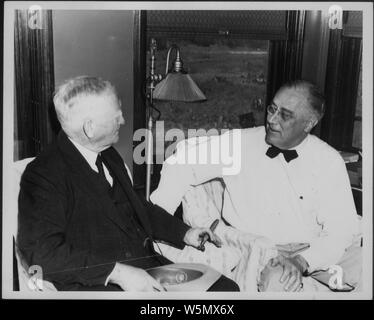 Franklin D. Roosevelt et de John Nance Garner à Uvalde, Texas Banque D'Images