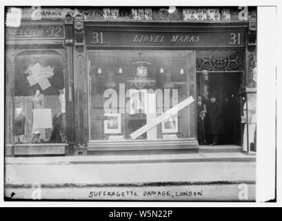 Les dommages causés par les suffragettes, Londres, mars 1912, Bond St. Banque D'Images