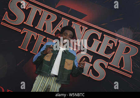 Stranger Things 3 Premiere saison comprend : Caleb McLaughlin Où : Los Angeles, California, United States Quand : 28 Jun 2019 Apega/WENN.com Crédit : Banque D'Images