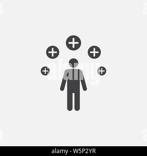 Icône de glyphe d'expérience positive. Design monochrome élément simple. Icône d'expérience positive en noir pour le Web et les mobiles. Gestion de projet Banque D'Images