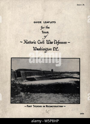 Cartes de la guerre civile 0474 dépliants Guide pour la visite de la ville historique de la guerre civile de défense Washington DC reconstruire et réparer Banque D'Images