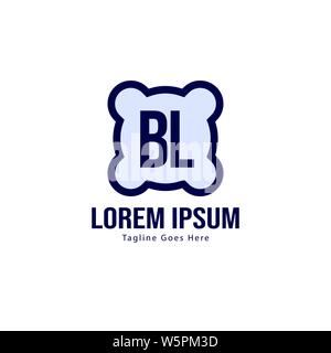 BL Lettre Logo Design. Icône moderne créative BL Lettres Illustration design Illustration de Vecteur