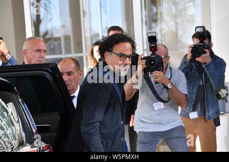 Réalisateur et producteur mexicain Alejandro Gonzalez Inarritu arrive pour le 72e Festival International du Film de Cannes à Cannes, France, 14 mai 2019. Banque D'Images