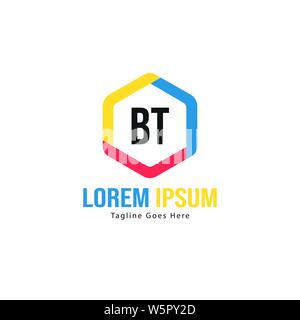 BT Lettre Logo Design. Icône moderne créative lettres BT Illustration design Illustration de Vecteur